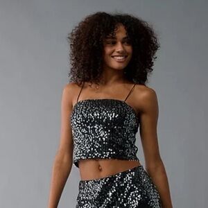 NWT black sequin tank top from American Eagle outfitters